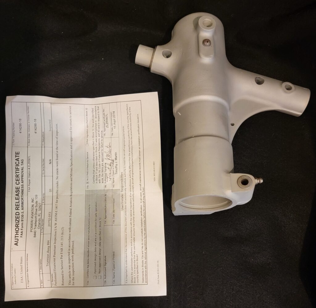 Piper Aircraft - PA 24 MG Upper Housing RH
PN#20752-013 Alt#764-284